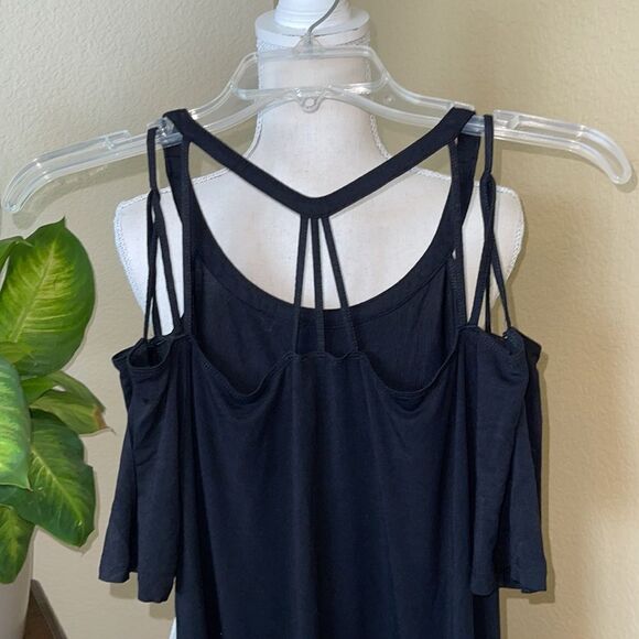 Fabletics Sunburst Black Strappy Mini Dress Small - Picture 4 of 4